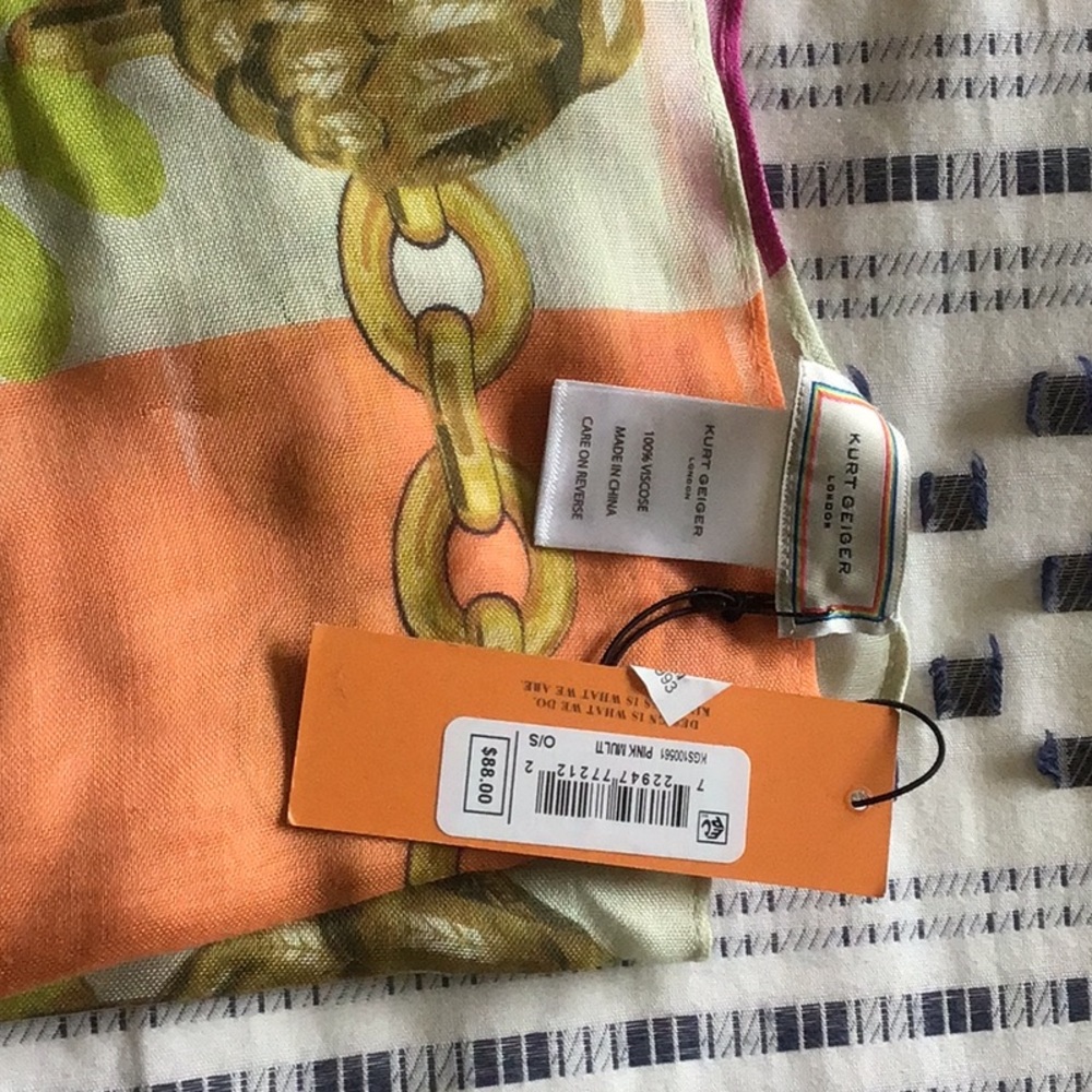 Kurt Geiger Orange and Green Scarf
